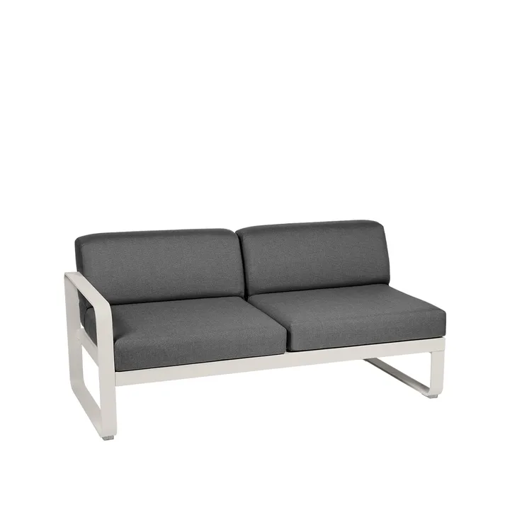 Bellevie Left modulsoffa - 2-sits Clay grey (grå), graphite grey dyna - Fermob