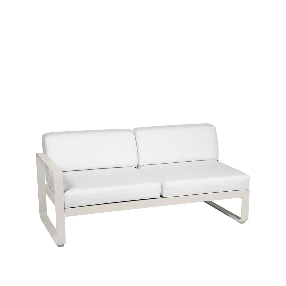 Bellevie Left modulsoffa, 2-sits Clay grey (grå), off-white dyna Fermob