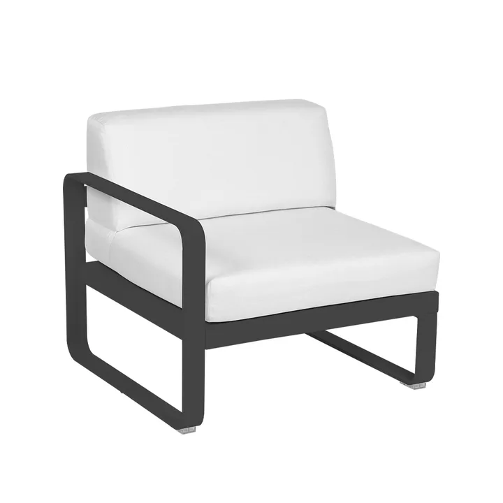 Bellevie Left modulsoffa - Anthracite (grå), off-white dyna, 1-sits - Fermob