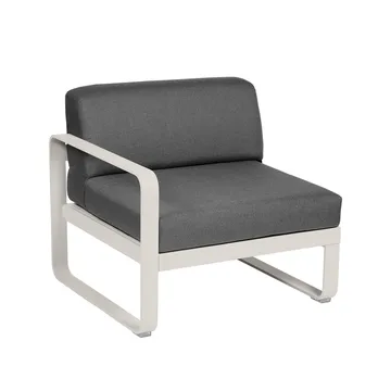 Bellevie Left modulsoffa - Clay grey (grå), graphite grey dyna, 1-sits - Fermob