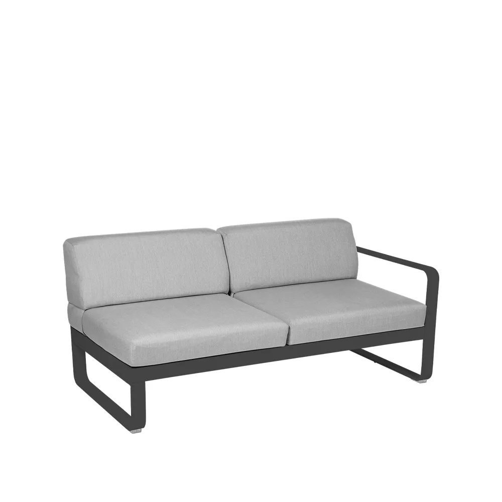 Bellevie Right modulsoffa, 2-sits Anthracite (grå), flannel grey dyna Fermob