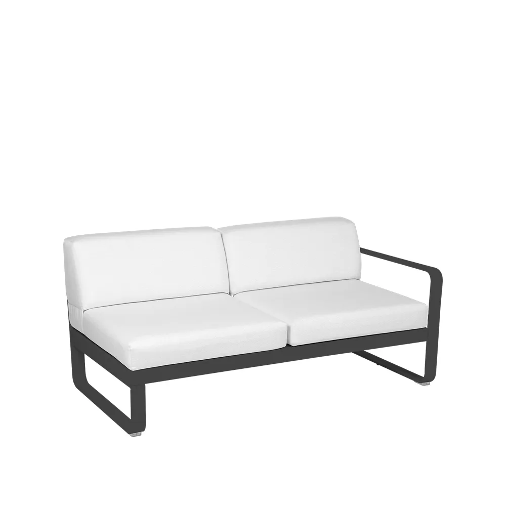 Bellevie Right modulsoffa, 2-sits Anthracite (grå), off-white dyna Fermob