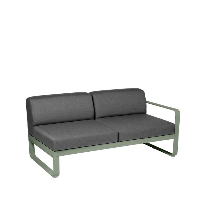 Bellevie Right modulsoffa - 2-sits Cactus (grön), graphite grey dyna - Fermob
