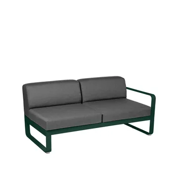 Bellevie Right modulsoffa - 2-sits Cedar green (grön), graphite grey dyna - Fermob