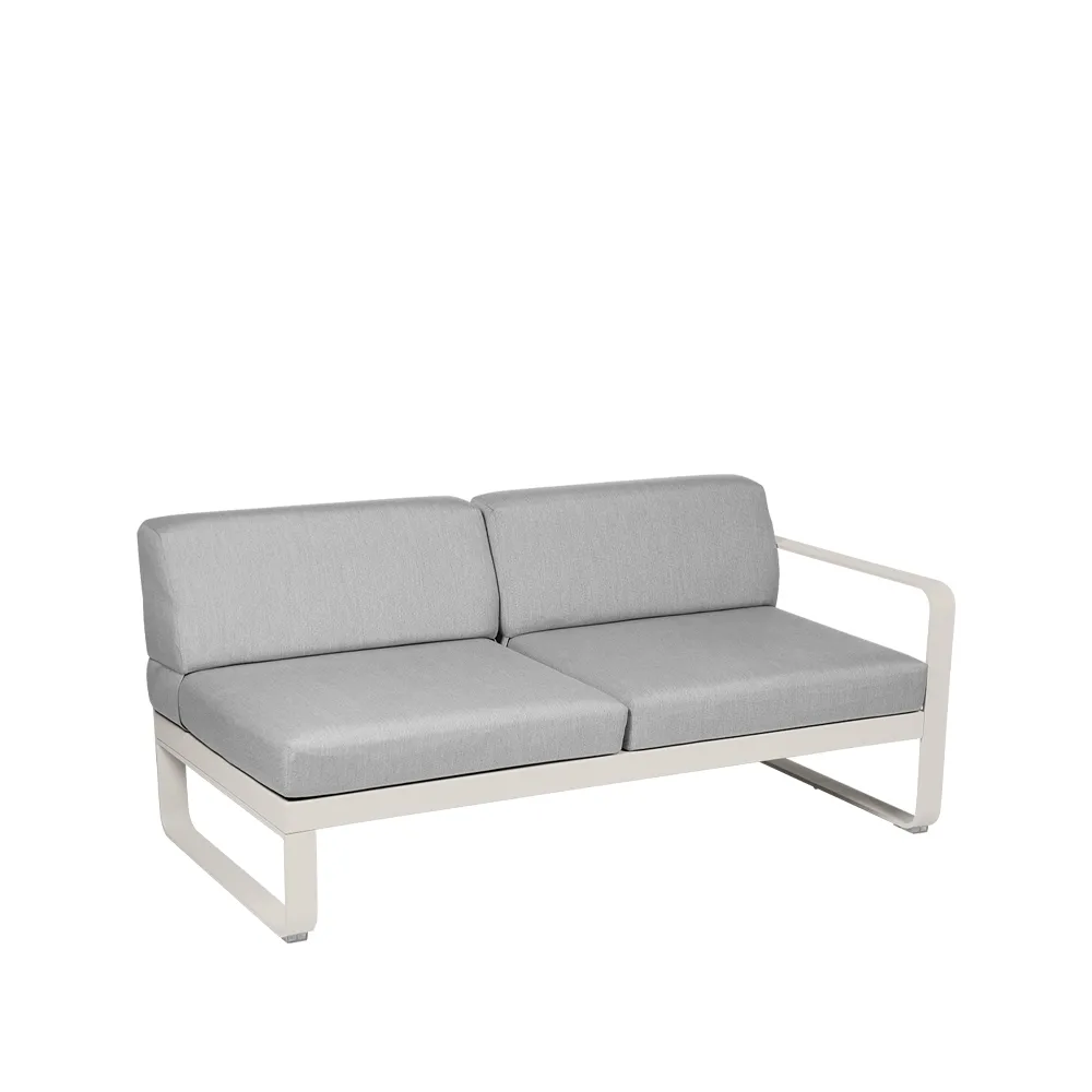 Bellevie Right modulsoffa, 2-sits Clay grey (grå), flannel grey dyna Fermob
