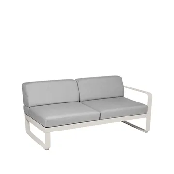 Bellevie Right modulsoffa - 2-sits Clay grey (grå), flannel grey dyna - Fermob
