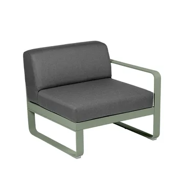 Bellevie Right modulsoffa - Cactus (grön), graphite grey dyna, 1-sits - Fermob