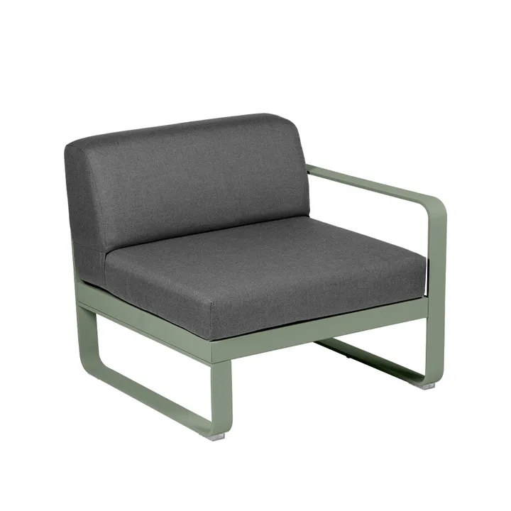 Bellevie Right modulsoffa - Cactus (grön), graphite grey dyna, 1-sits - Fermob