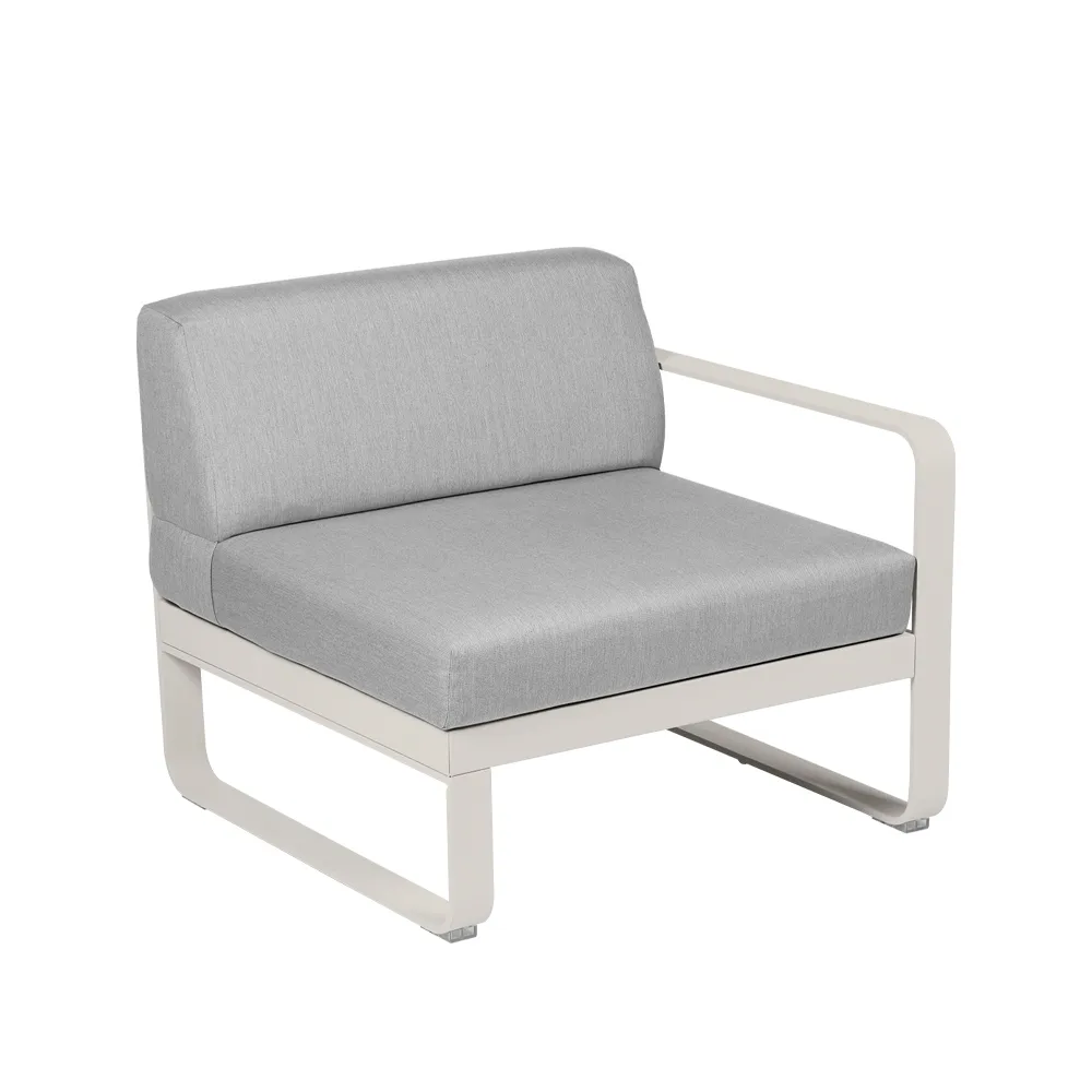 Bellevie Right modulsoffa, Clay grey (grå), flannel grey dyna, 1-sits Fermob
