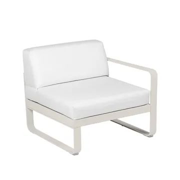 Bellevie Right modulsoffa - Clay grey (grå), off-white dyna, 1-sits - Fermob