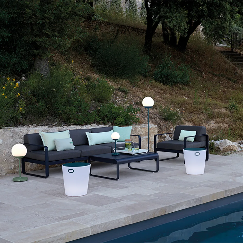 Bellevie soffa, 3-sits Anthracite (grå), off-white dyna Fermob
