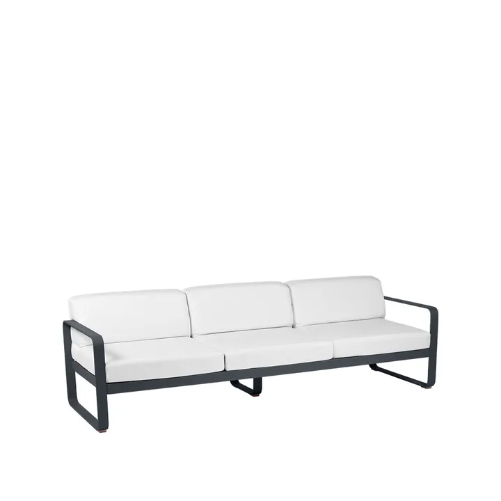 Bellevie soffa - 3-sits Anthracite (grå), off-white dyna - Fermob