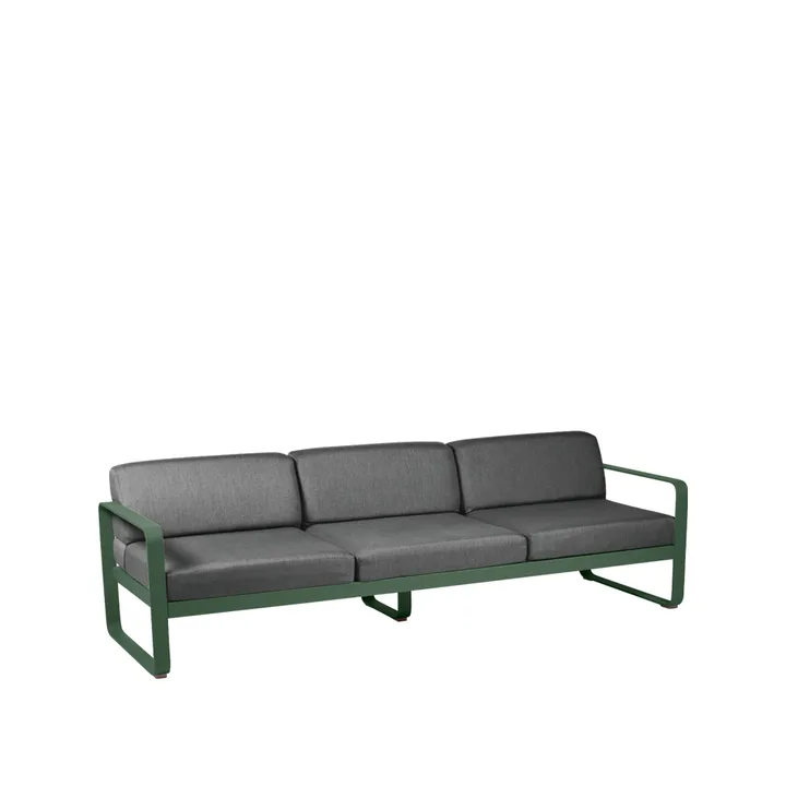 Bellevie soffa - 3-sits Cedar green (grön), graphite grey dyna - Fermob