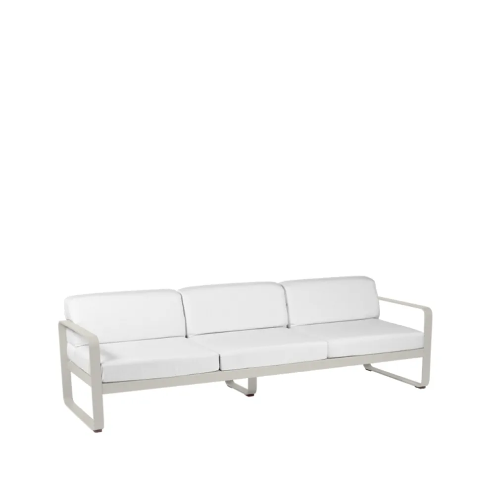 Bellevie soffa, 3-sits Clay grey (grå), off-white dyna Fermob
