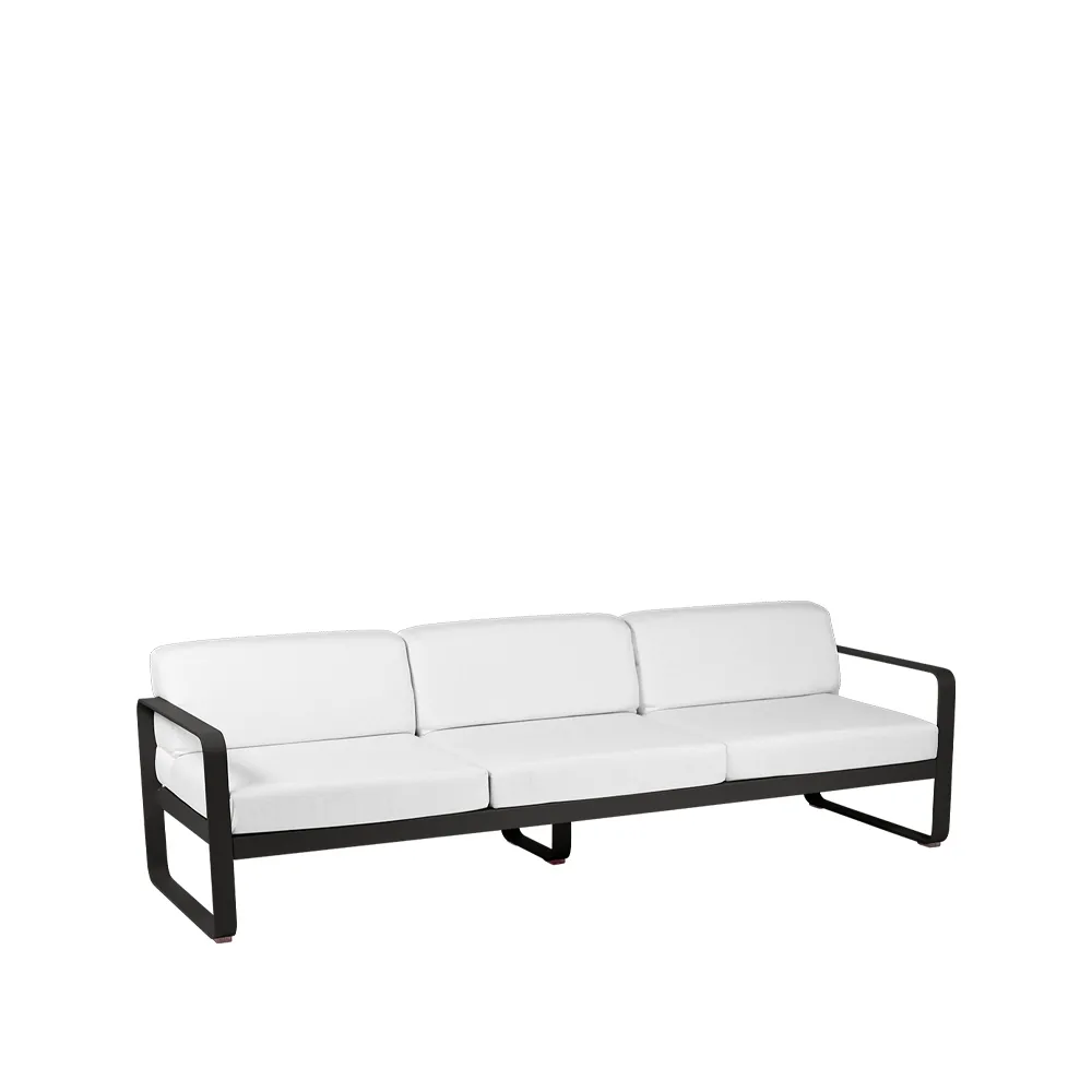 Bellevie soffa, 3-sits Liquorice (svart), off-white dyna Fermob
