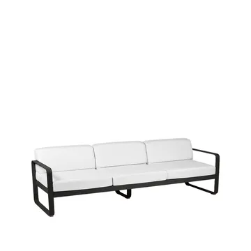 Bellevie soffa - 3-sits Liquorice (svart), off-white dyna - Fermob