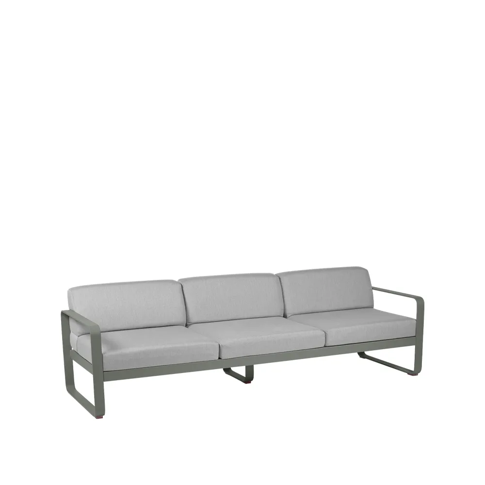 Bellevie soffa, 3-sits Rosemary (grön), flannel grey dyna Fermob