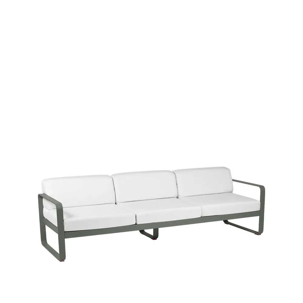 Bellevie soffa, 3-sits Rosemary (grön)-off-white dyna Fermob