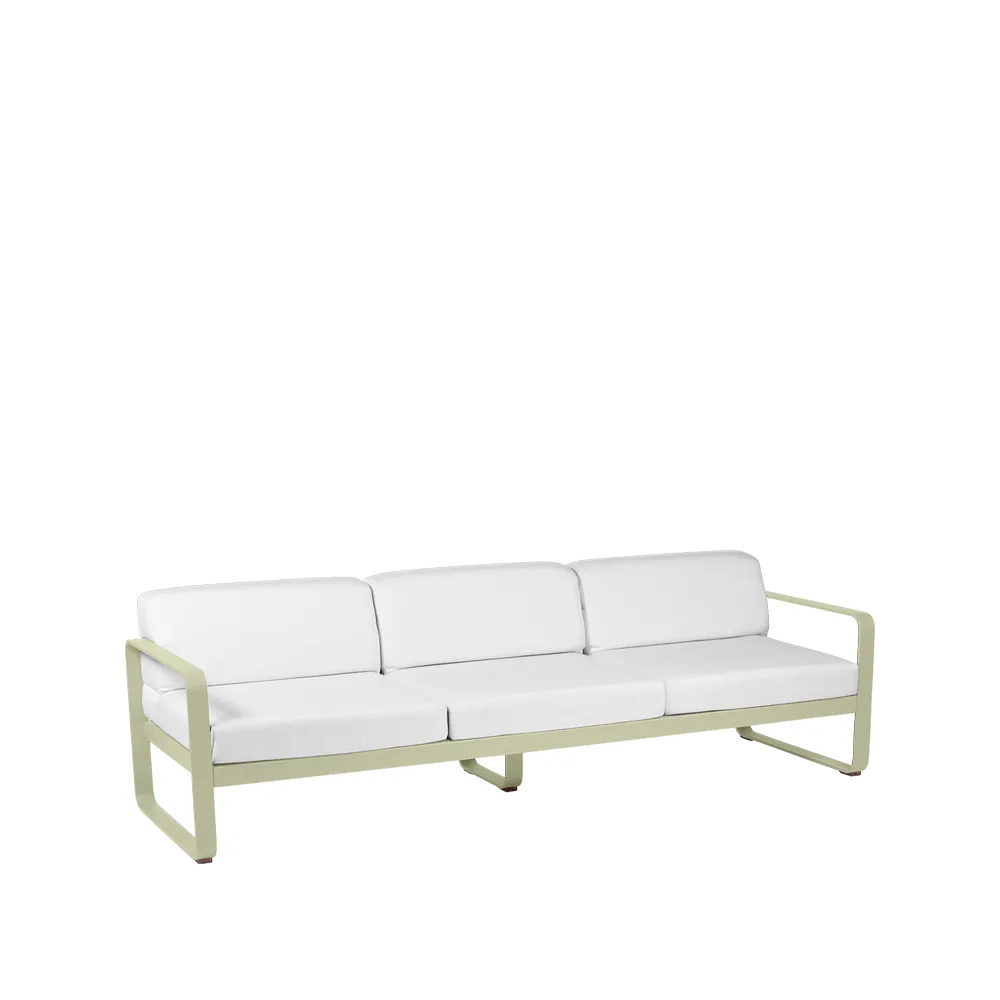 Bellevie soffa, 3-sits Willow green (grön), off-white dyna Fermob