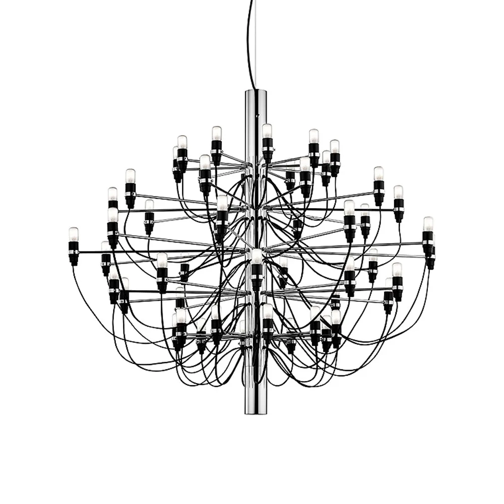 2097 Sarfatti ljuskrona LED, Krom 50 lampor Flos