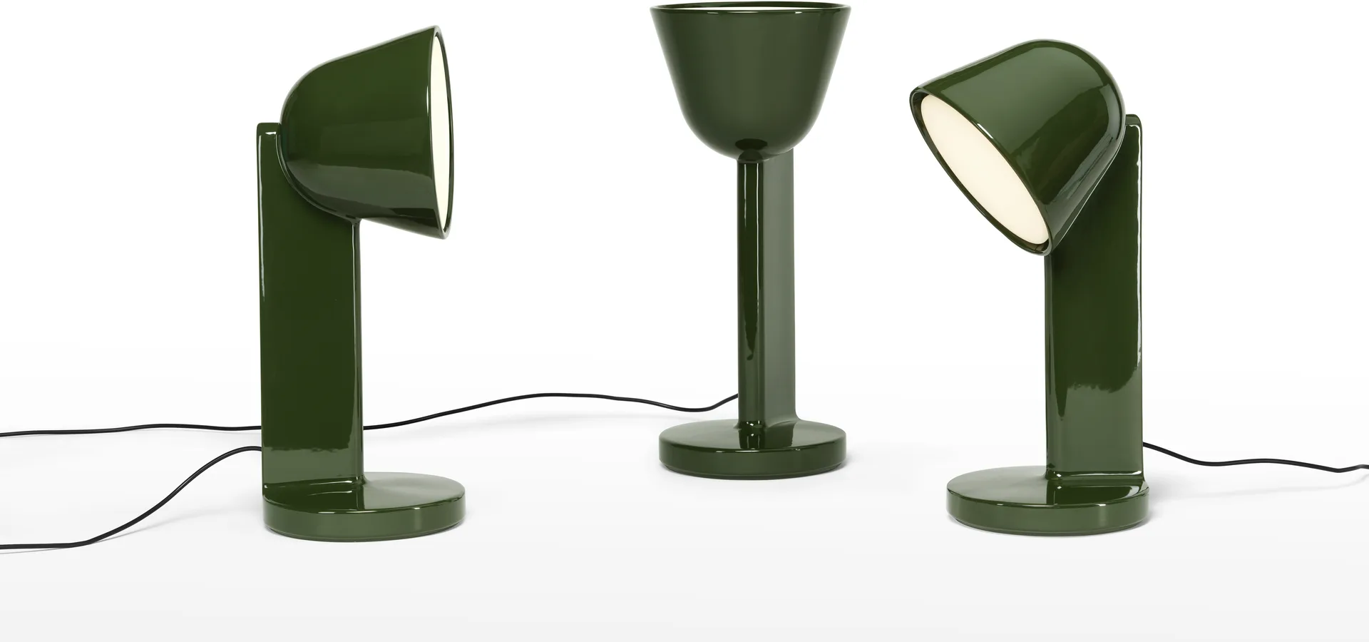 Céramique Side bordslampa, Moss green Flos