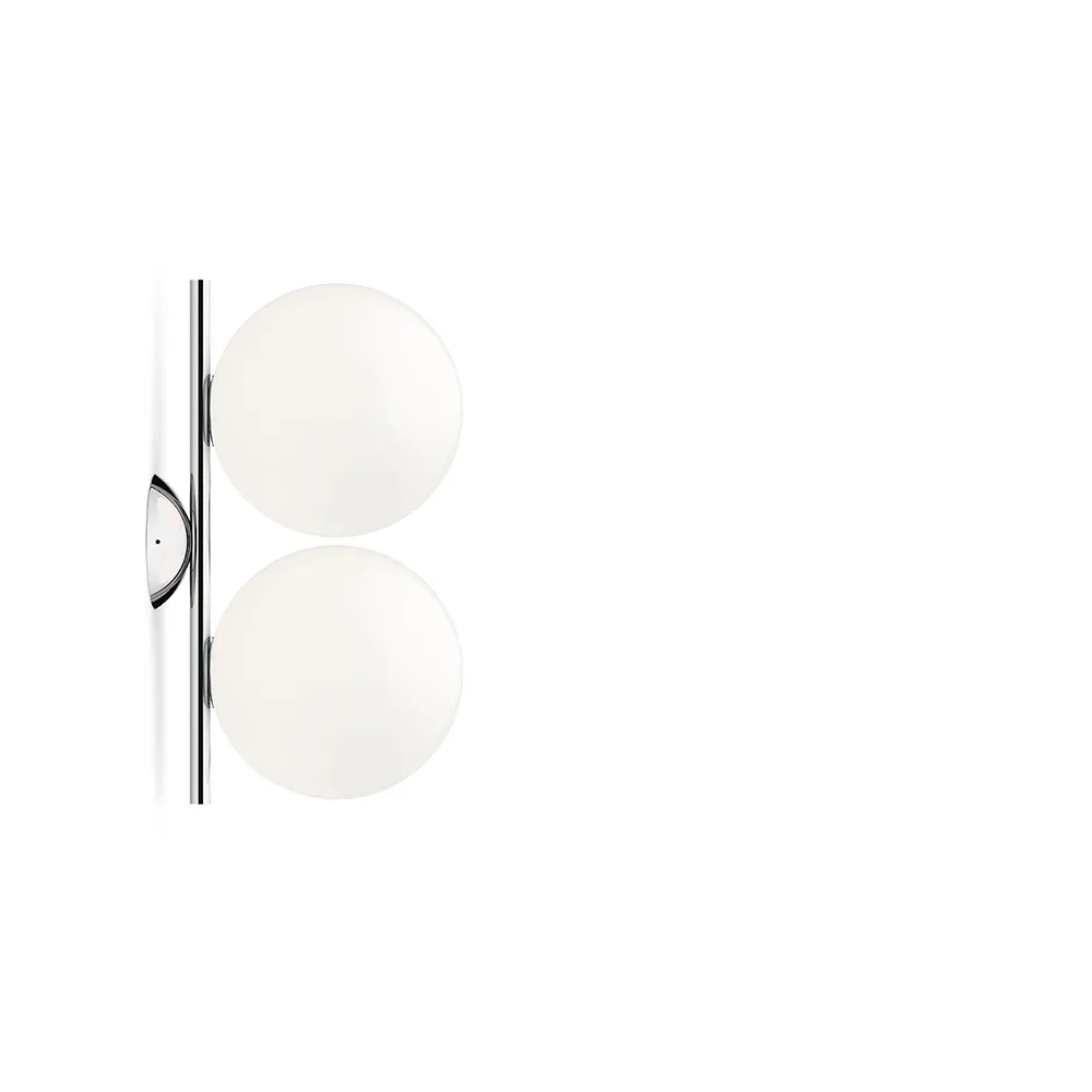 IC lights C/W1 Double vägglampa, Krom-opal Flos