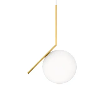 IC lights S2 pendel - Borstad mässing-opal - Flos