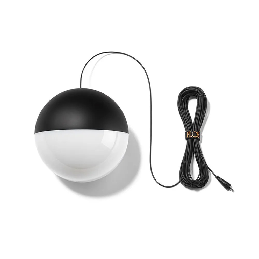 String Light Sphere pendel, Svart, 22 m kabel Flos