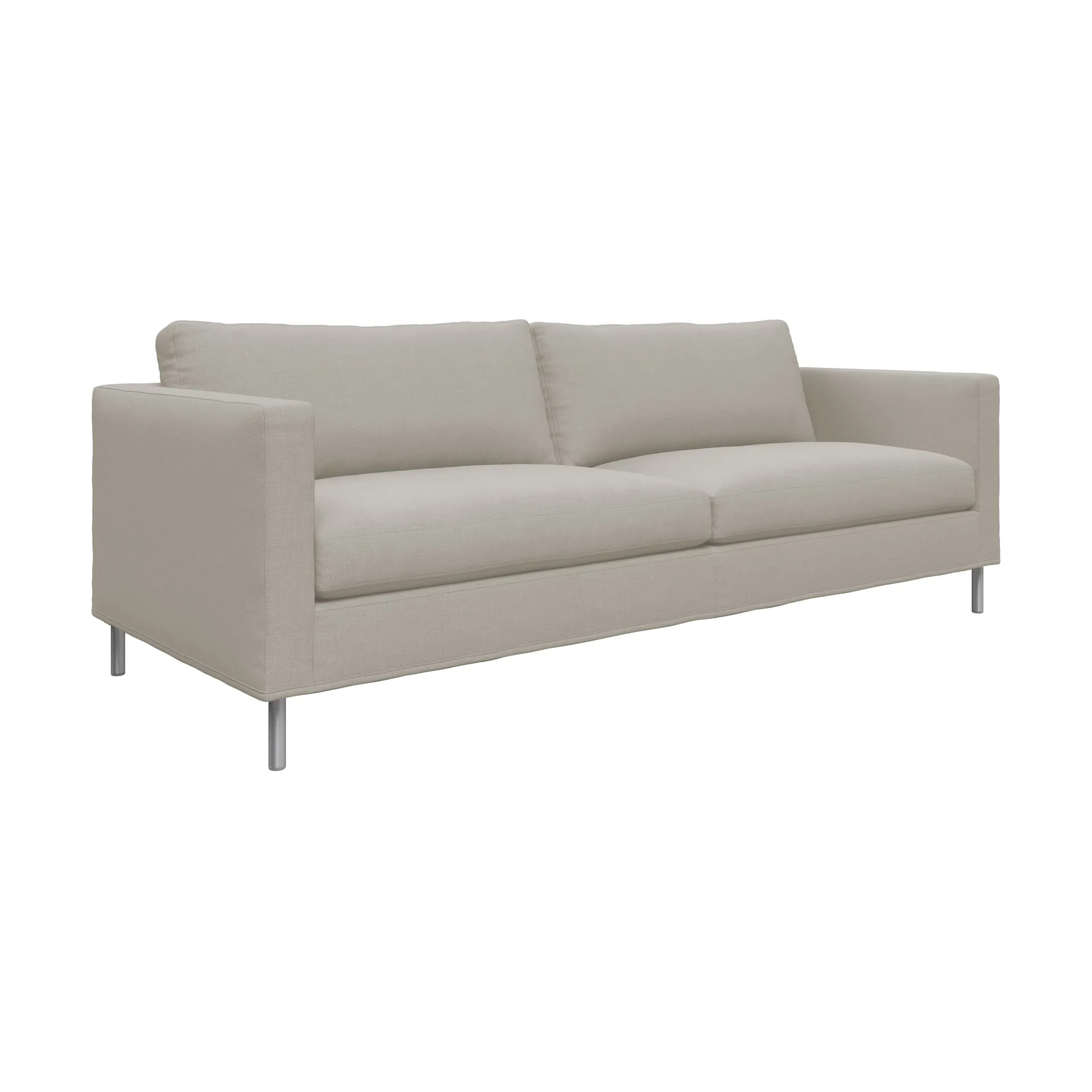 Alex 2,5-sits soffa, Tyg Hiro Sand-aluminiumben Fogia
