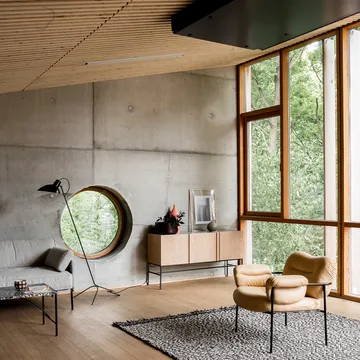 Boss sideboard - Ek-3 dörrar-kalksten-metallstativ - Fogia
