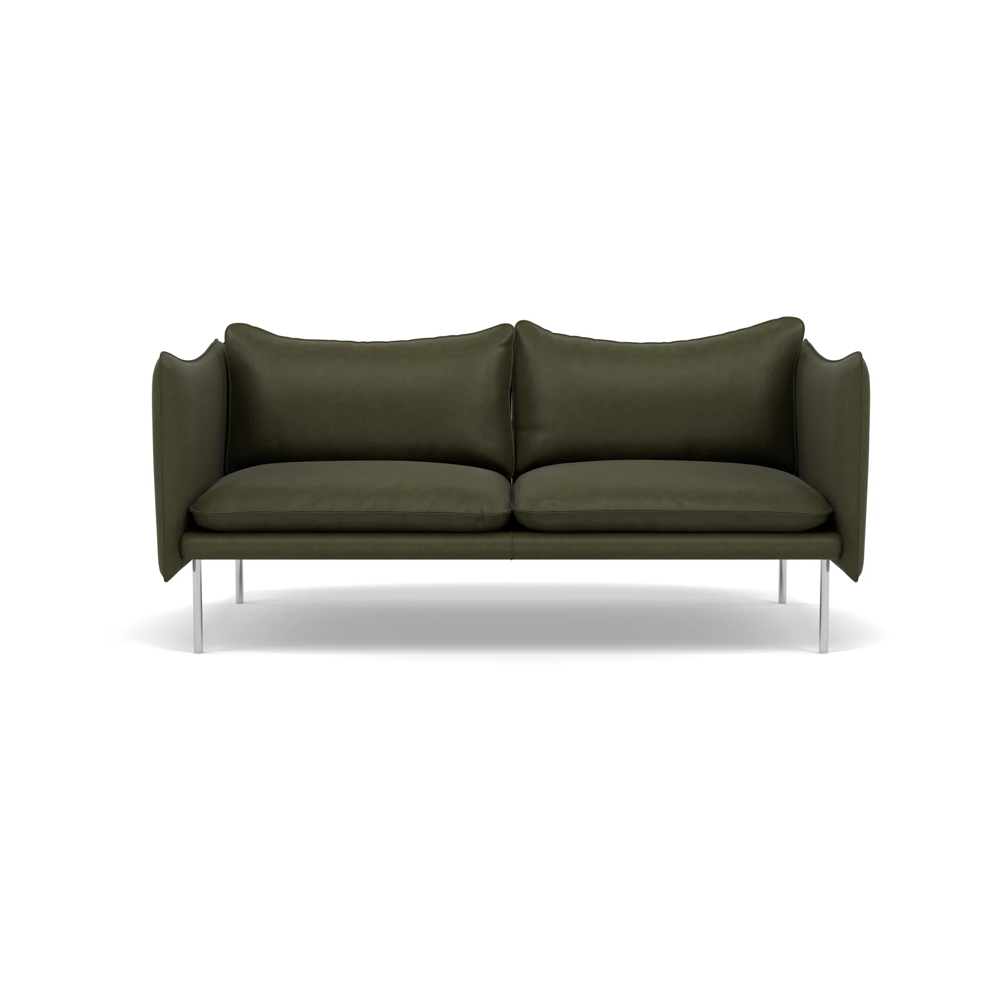 Tiki soffa 2-sits, Vintage Olive-polished stainless steel Fogia