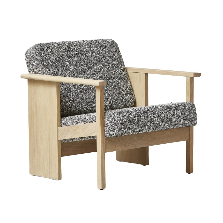 Block loungestol, Vit ek-Zero 0004 Form & Refine