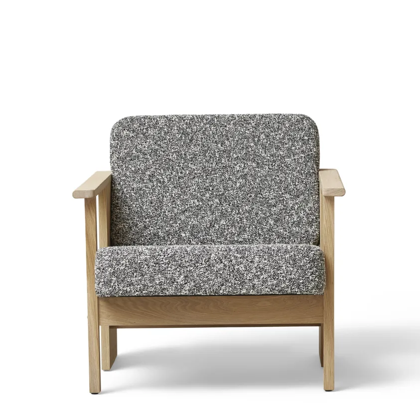 Block loungestol, Vit ek-Zero 0004 Form & Refine