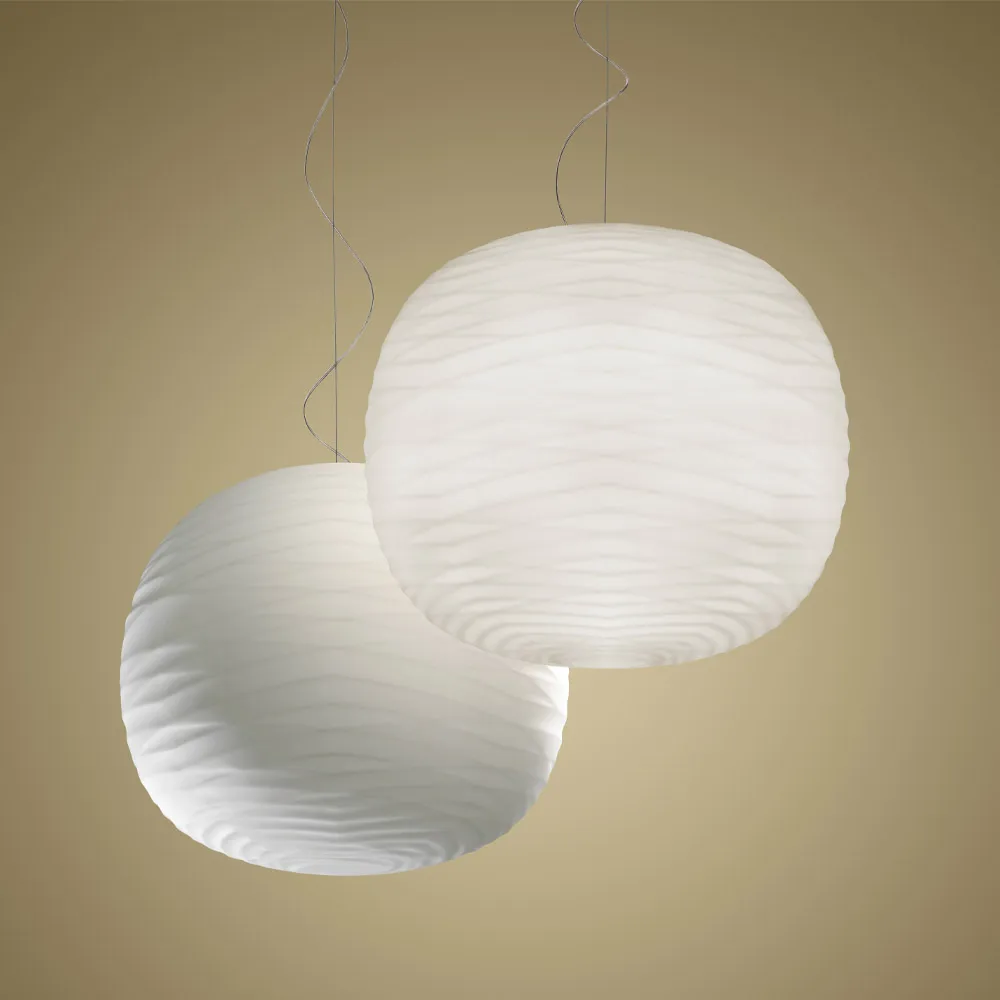 Gem pendel, vit, led, dimmer Foscarini
