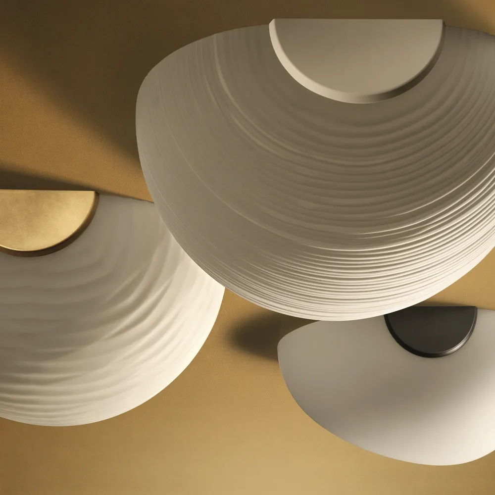 Rituals 3 semi vägglampa, bianco/bianco Foscarini