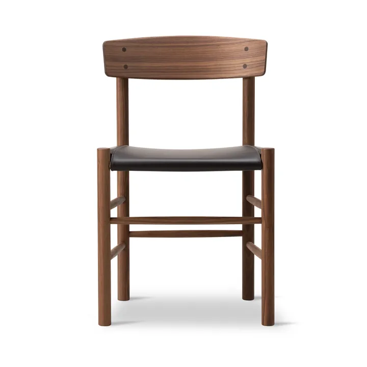 J39 stol - Oljad valnöt-läder Omni 377 mörkbrun - Fredericia Furniture