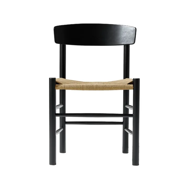 J39 stol - Svartlackerad ek-flätad natur - Fredericia Furniture