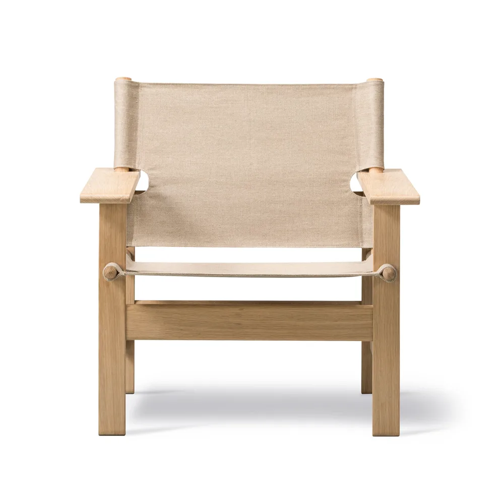 The Canvas Chair fåtölj, Canvas natur-ljusoljat ekstativ Fredericia Furniture