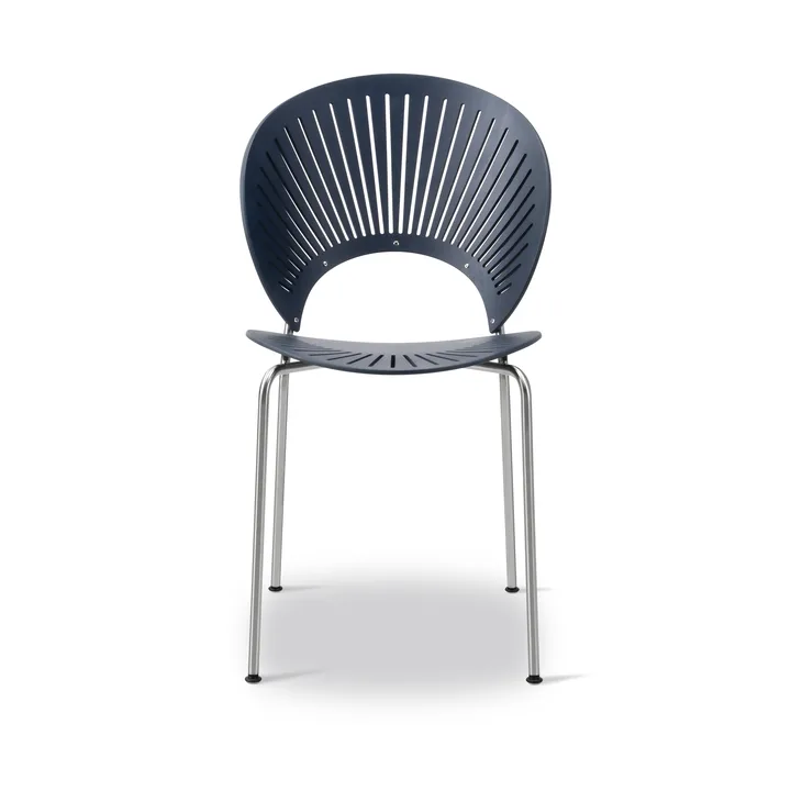 Trinidad 3398 stol - Nordic blue-krom - Fredericia Furniture