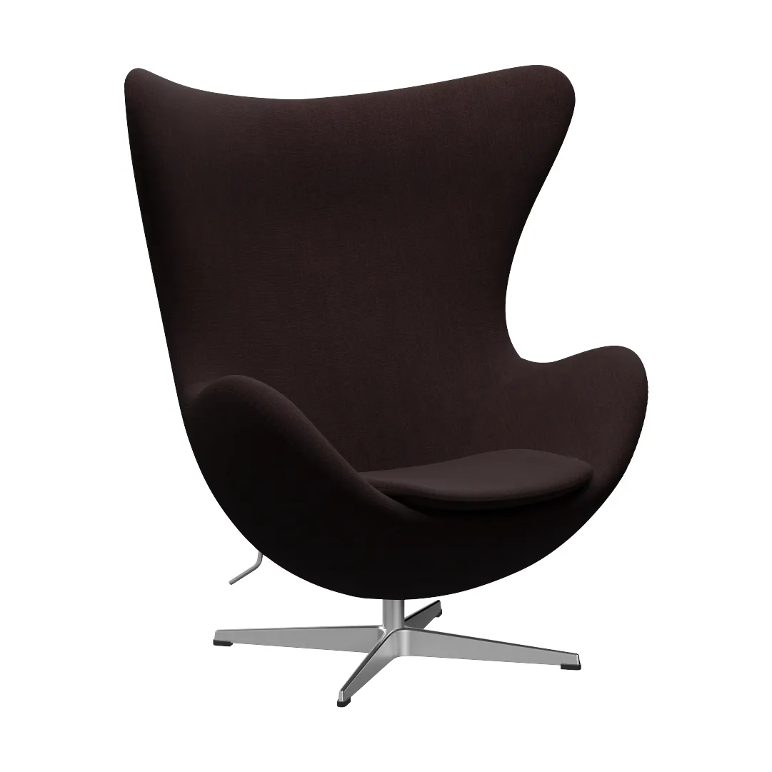 Ägget 3316 fåtölj, Canvas 2 Light black 0374-steel Fritz Hansen