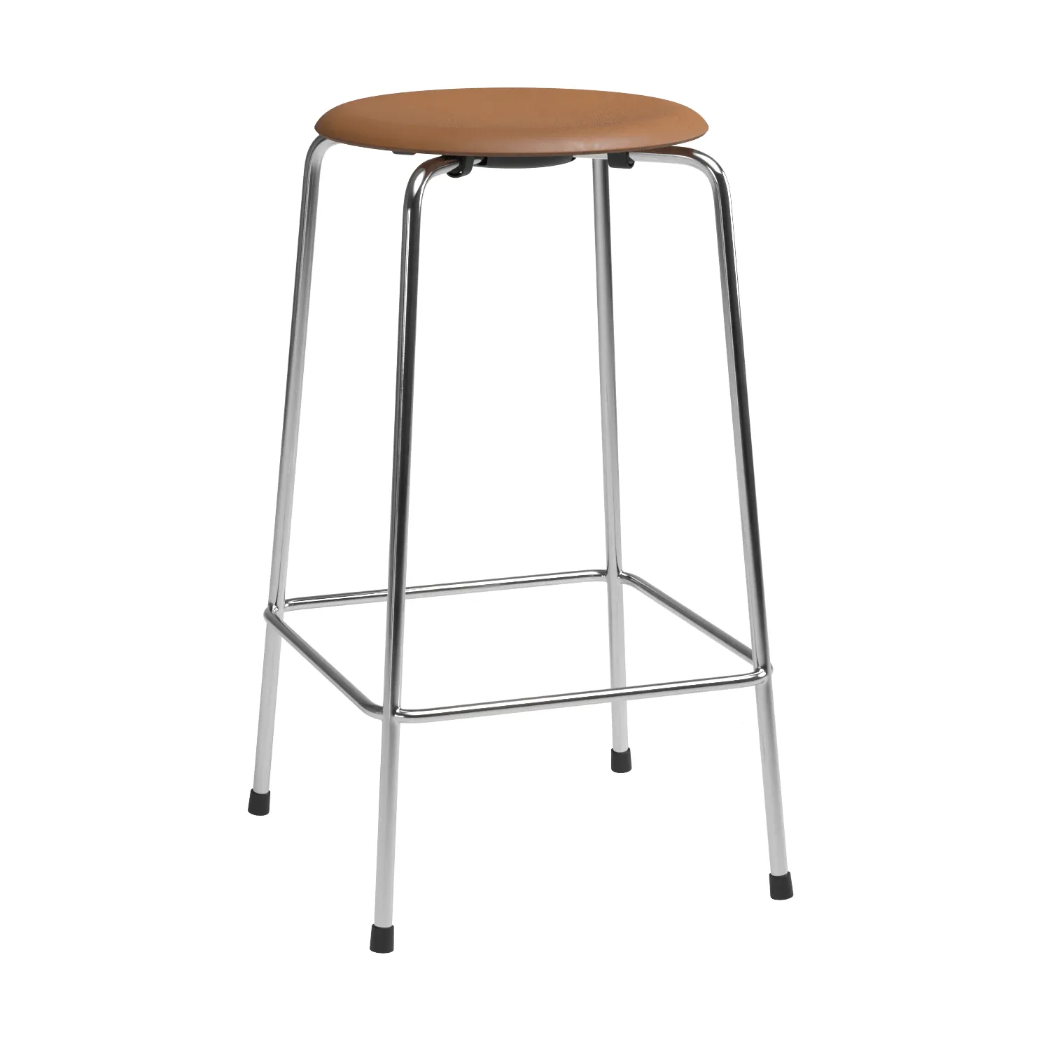High Dot counter stool 4 ben, Essential walnut läder-krom Fritz Hansen