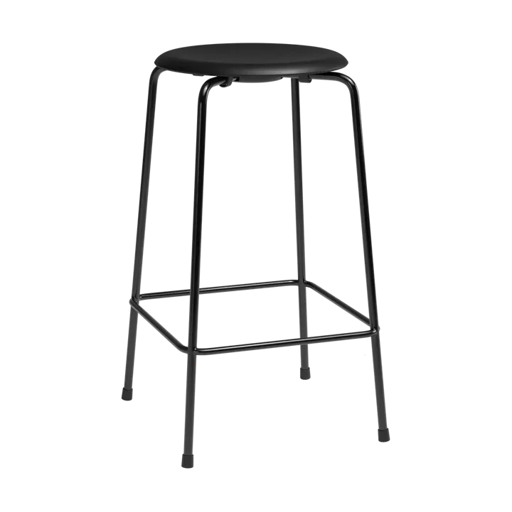 High Dot counter stool 4 ben - Intense läder svart-svart stål - Fritz Hansen