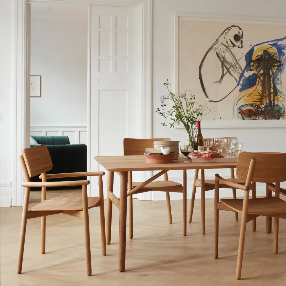 Hven matbord 94x190 cm, Vitsåpad ek Fritz Hansen