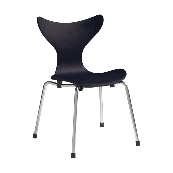 Liljan barnstol - Midnight blue målad ask-krom - Fritz Hansen