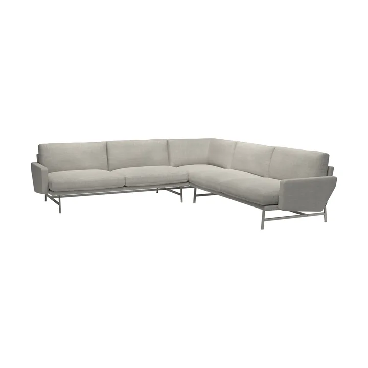 Lissoni PL115 hörnsoffa - Clay 012-rostfritt stål - Fritz Hansen