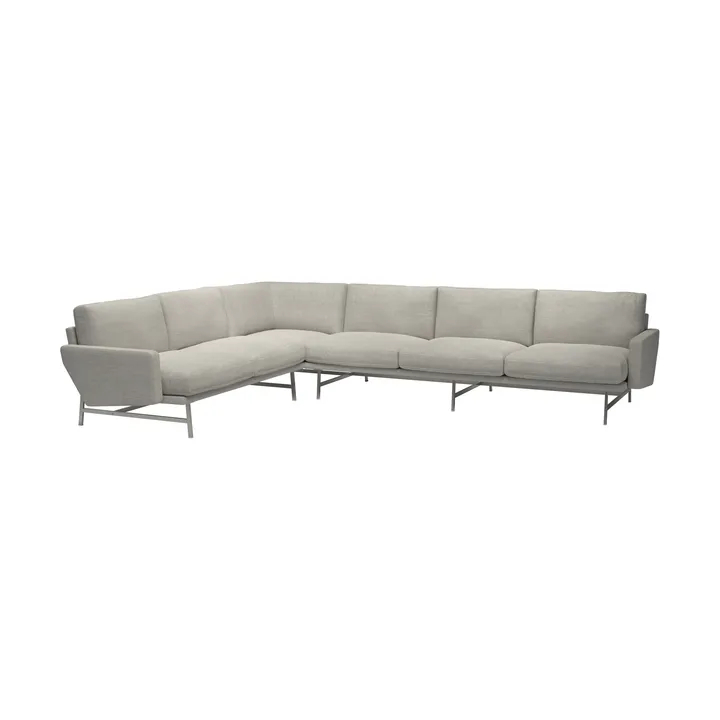 Lissoni PL117 L vänsterställd hörnsoffa - Clay 012-rostfritt stål - Fritz Hansen
