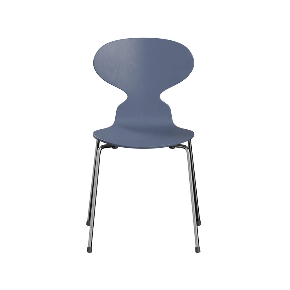 Myran 3101 stol, dusk blue, målad ask, kromat stålstativ Fritz Hansen