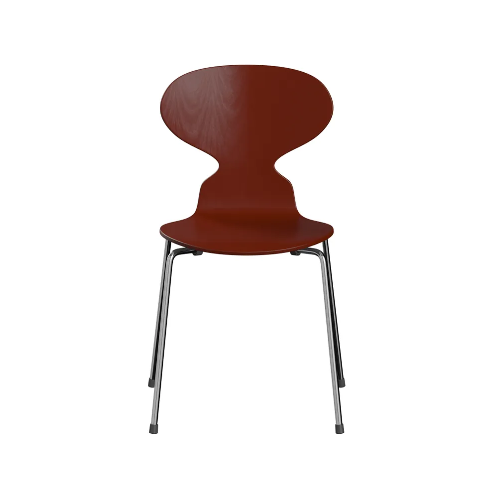 Myran 3101 stol, venetian red, målad ask, kromat stålstativ Fritz Hansen