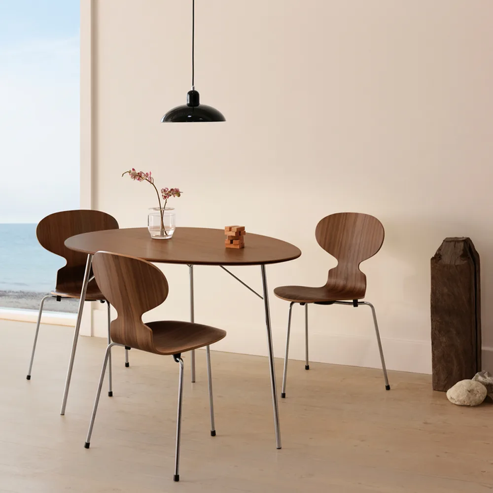 Myran 3101 stol, white, lackad, kromat stålstativ Fritz Hansen