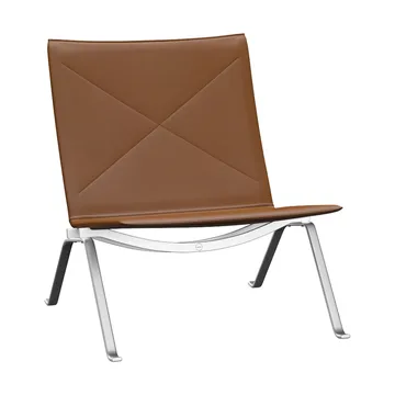 PK22 fåtölj - Aura walnut läder-rostfritt stål - Fritz Hansen
